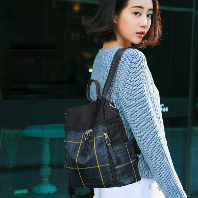 2021 NOI Rucsac din nailon în carouri pentru femei, rucsac de călătorie pentru laptop, ghiozdan, carte, rucsac casual pentru școală, geantă pentru femei рюкзак женский
