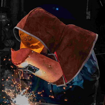 Cape Welder Hat Δέρμα αγελάδας Welding Hood Προστατευτικό επιβραδυντικό φλόγας Προστατευτικό κεφαλής