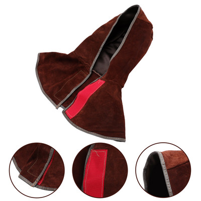 Cape Welder Hat aizsargvāciņi Galvas aizsardzība Metināšana Govs ādas kapuce Sieviešu šalle