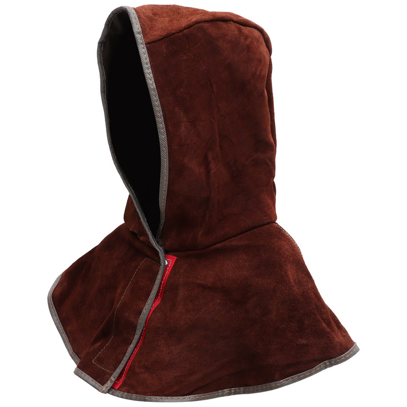 Cape Welder Hat aizsargvāciņi Galvas aizsardzība Metināšana Govs ādas kapuce Sieviešu šalle