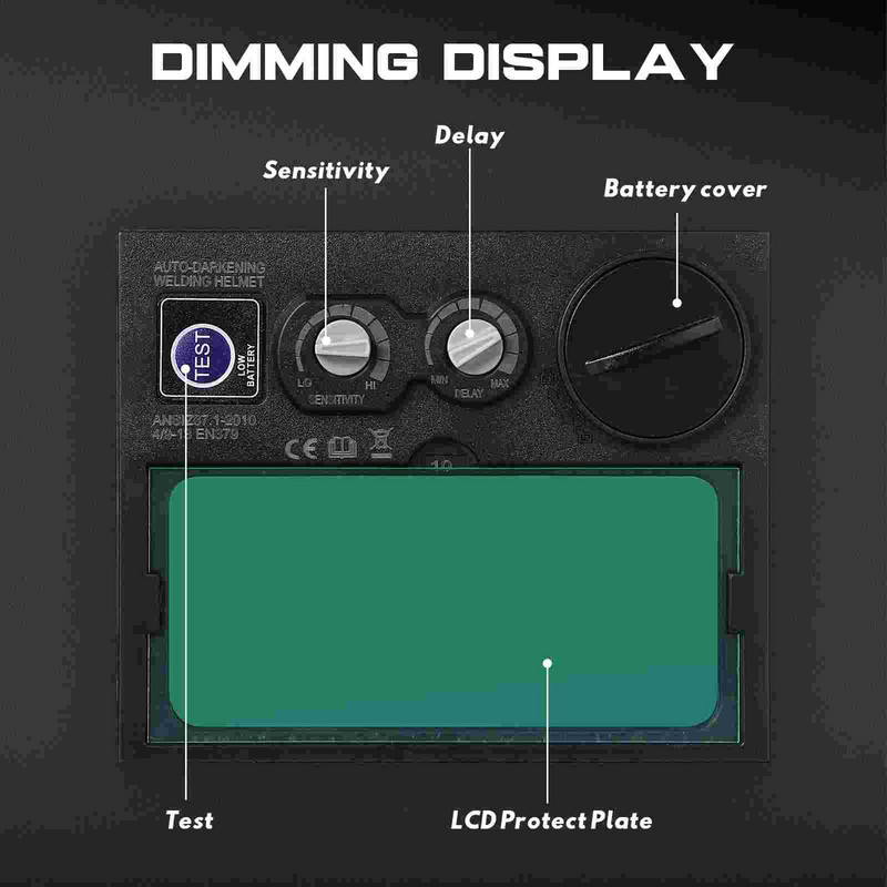 Metināšanas maska Caurspīdīgi brilles Argona loka cepure Saules uzlādējama automātiska aptumšošana