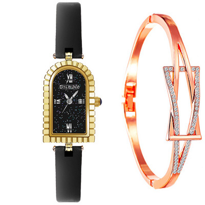 reloj mujer Modes Rozā zelta rokas pulkstenis sievietēm Ādas siksniņas kvarca rokas pulkstenis Sieviešu zelta rokassprādzes pulksteņi relogio feminino