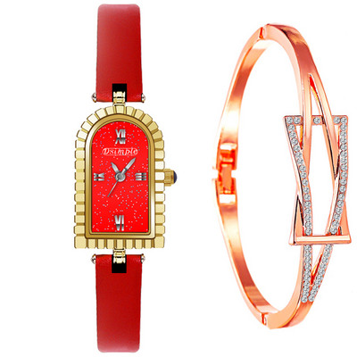 reloj mujer Modes Rozā zelta rokas pulkstenis sievietēm Ādas siksniņas kvarca rokas pulkstenis Sieviešu zelta rokassprādzes pulksteņi relogio feminino