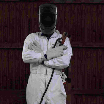 Welding Face Guard Head Mask Welder High Temperature Resistance 29X20X17CM Μαύρο