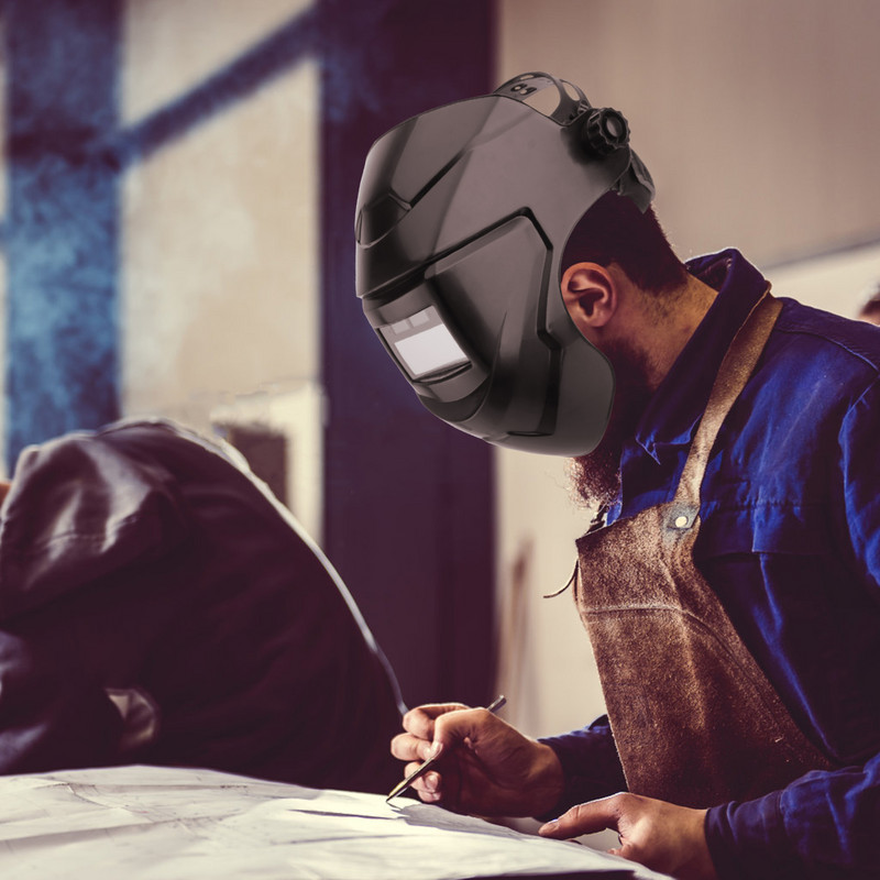 Welding Face Guard Head Mask Welder High Temperature Resistance 29X20X17CM Μαύρο