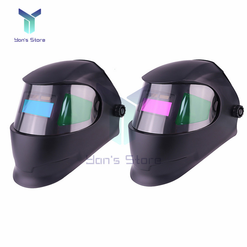 Hegesztő sisak hegesztő maszk Panorámás fényerősödő napenergia automatikus sötétítő hegesztő maszk argon ív hegesztő szemüvegekhez csiszolt vágott