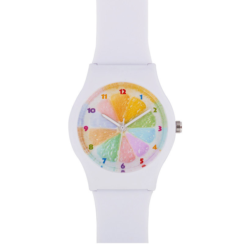 Krāsains oranžas ciparnīcas sieviešu ūdensizturīgs sporta želejas pulkstenis. Vienkārši sieviešu caurspīdīgi pulksteņi sieviešu meitenēm