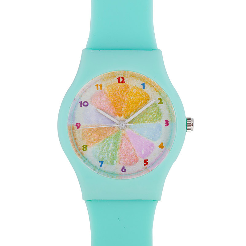 Krāsains oranžas ciparnīcas sieviešu ūdensizturīgs sporta želejas pulkstenis. Vienkārši sieviešu caurspīdīgi pulksteņi sieviešu meitenēm