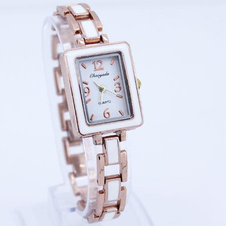 5 színben elérhető négyzet alakú női női lány rózsa arany szíj kvarc ruha karóra elemmel, új O20