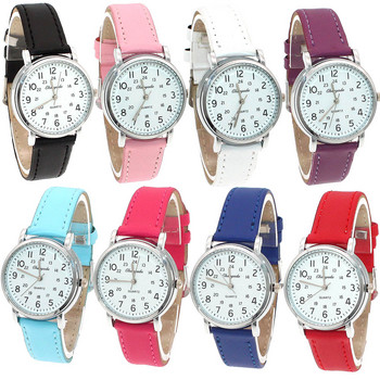 Επωνυμία μόδας Lovely γυναικεία ρολόγια κοριτσιών για κορίτσια καθημερινά αδιάβροχο δερμάτινο ρολόι κινουμένων σχεδίων Quartz ρολόγια χειρός για κορίτσια U63J