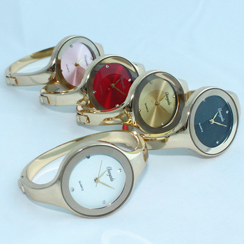 Γυναικείο ρολόι με μανσέτες μόδα Casual στρογγυλό γυναικείο βραχιόλι για κορίτσια ρολόγια Χρυσό ρολόι από ανοξείδωτο ατσάλι Χαλαζίας Ρολόι καρπού D1