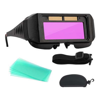 Ochelari de sudură cu energie solară Mască de sudură cu întunecare automată Ochelari de protecție Ochelari de sudor cu bandă elastică și carcasă de depozitare