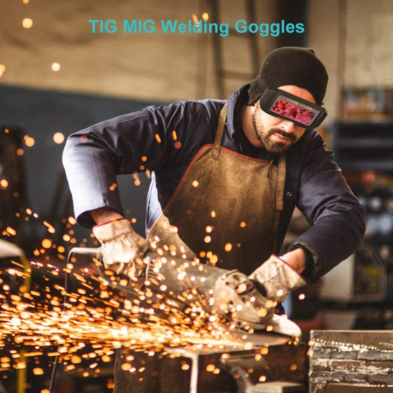 Ochelari de sudură cu energie solară Mască de sudură cu întunecare automată Ochelari de protecție Ochelari de sudor cu bandă elastică și carcasă de depozitare