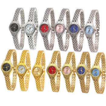 Нов златен дамски часовник с гривна Mujer Golden Relojes Кварцов часовник с малък циферблат Популярен ръчен часовник Hour женски дамски елегантни часовници