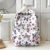 Iskolai hátizsák lányoknak tiniknek női hátizsák laptop hátizsák aranyos pillangós virágos hátizsák nylon nagy diákkönyvtáskák 2023