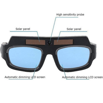 Solar Powered Auto Darkening Welding Mask Κράνος Γυαλιά συγκόλλησης Γυαλιά τόξου Αντικραδασμικό φακό με θήκη αποθήκευσης