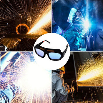 Solar Powered Auto Darkening Welding Mask Κράνος Γυαλιά συγκόλλησης Γυαλιά τόξου Αντικραδασμικό φακό με θήκη αποθήκευσης