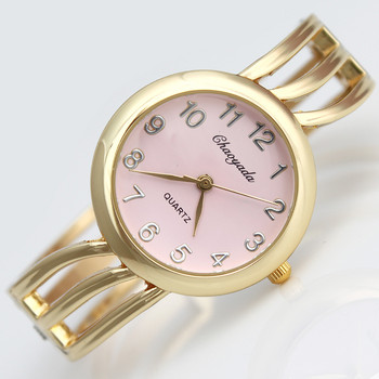 Υψηλής ποιότητας επώνυμη μόδα Casual στρογγυλό γυναικείο βραχιόλι για κορίτσια Ρολόγια χρυσό ρολόι από ανοξείδωτο ατσάλι με βραχιόλια ρολόι καρπού D11