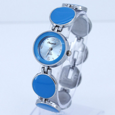 Brand Hot Popular Fashion Design rotund doamnă femei ceasuri fete curea din aliaj argint cuarț cristal diamante ceas de mână nou O26