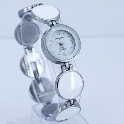 Brand Hot Popular Fashion Design rotund doamnă femei ceasuri fete curea din aliaj argint cuarț cristal diamante ceas de mână nou O26