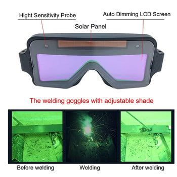 Γυαλιά συγκόλλησης Auto Darkening Solar Powered Welding Glasses Mask Helmet Welder Safety Protective Goggles Welder Glasses