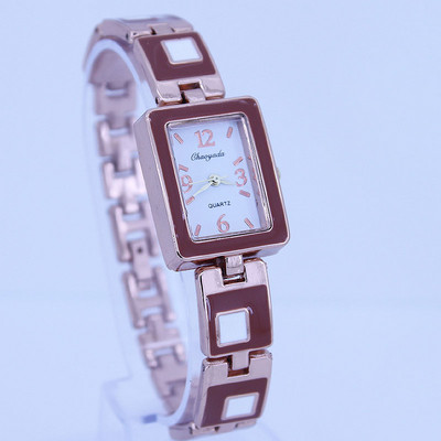 Pilnīgi jauns, pieejams 5 krāsu kvadrātveida modes dāma, sieviešu meitene, sakausējuma siksna, kvarca kleita, rokas pulksteņa akumulators, jauns O29