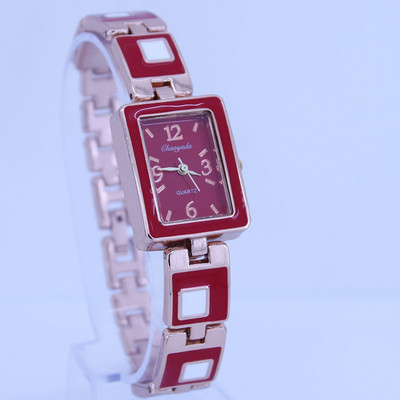 Pilnīgi jauns, pieejams 5 krāsu kvadrātveida modes dāma, sieviešu meitene, sakausējuma siksna, kvarca kleita, rokas pulksteņa akumulators, jauns O29