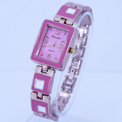 Pilnīgi jauns, pieejams 5 krāsu kvadrātveida modes dāma, sieviešu meitene, sakausējuma siksna, kvarca kleita, rokas pulksteņa akumulators, jauns O29