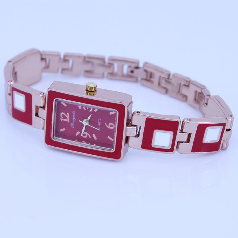 Pilnīgi jauns, pieejams 5 krāsu kvadrātveida modes dāma, sieviešu meitene, sakausējuma siksna, kvarca kleita, rokas pulksteņa akumulators, jauns O29
