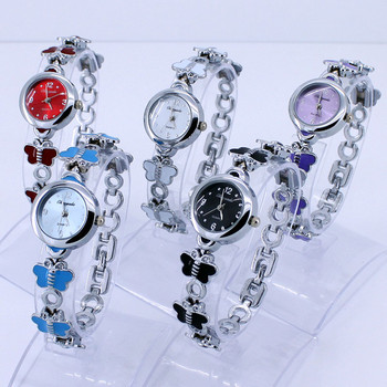 2019 Fashion Color Lovely Butterfly βραχιόλι Γυναικείο ρολόι με προσαρμογή ιμάντα χαλαζία Wristwatch Νέα ρολόγια O12 Girls