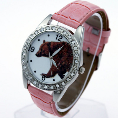 kvaliteetsed lapsed poisid karu sihverplaat loomade multifilmid kvartskellad laste vabaaja helendavad käed nahast käekellad