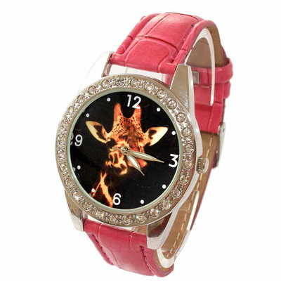 Cadran girafă de modă de înaltă calitate pentru copii, băieți, ceasuri de cuarț din desene animate pentru copii mici, ocazional, mâini luminoase, ceasuri de mână din piele