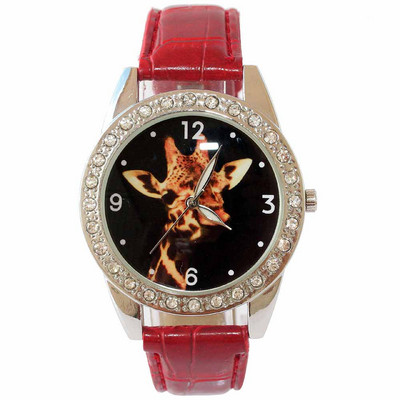 Cadran girafă de modă de înaltă calitate pentru copii, băieți, ceasuri de cuarț din desene animate pentru copii mici, ocazional, mâini luminoase, ceasuri de mână din piele