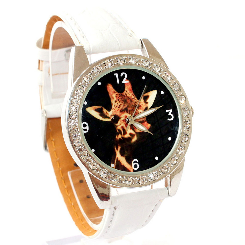 Cadran girafă de modă de înaltă calitate pentru copii, băieți, ceasuri de cuarț din desene animate pentru copii mici, ocazional, mâini luminoase, ceasuri de mână din piele