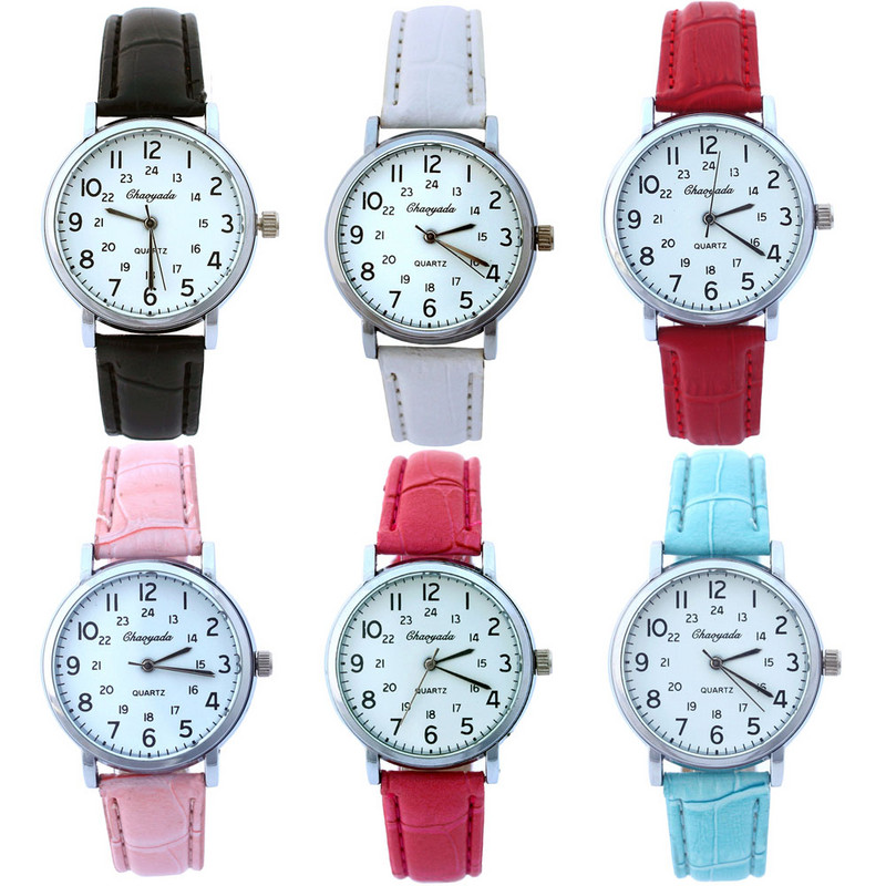 Ceas de modă pentru copii, băieți, fete, femei, ceas din piele, analog, din oțel inoxidabil, cu quartz, ceasuri pentru femei