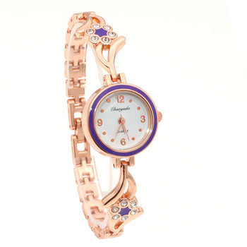 Γυναικείο στρογγυλό ρολόι χαλαζία Κομψό γυναικείο Ηλεκτρονικό γυναικείο ρολόι Digtal Γυναικεία ρολόγια Rhinestone