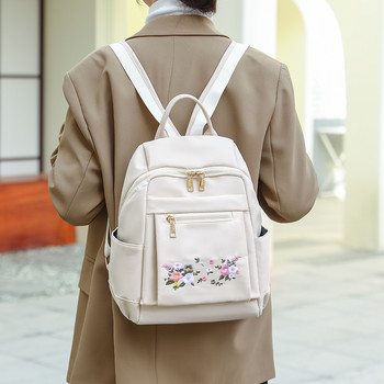 Налични са три цвята Чанта с оригинална бродерия в китайски стил Найлонови раници с двойно рамо на гърба Дамска дизайнерска ученическа чанта