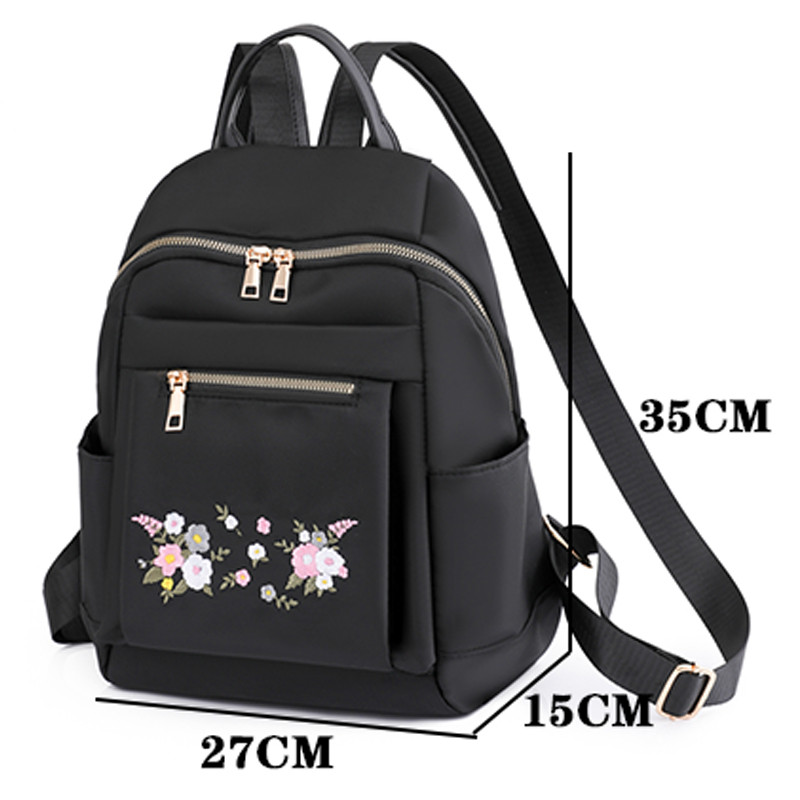 Három színben kapható táska Eredeti kínai stílusú hímzés dupla váll háti nylon hátizsákok Női tervező iskolatáska