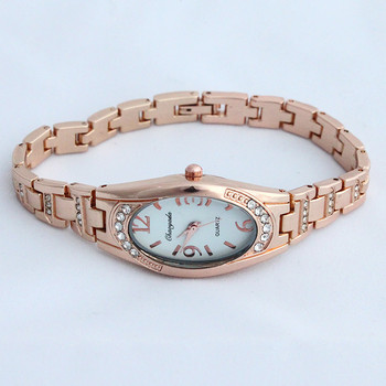 Горещи популярни ежедневни дамски дамски модни часовници момиче розово злато часовник гривна от неръждаема стомана луксозна рокля кварцов ръчен часовник O80