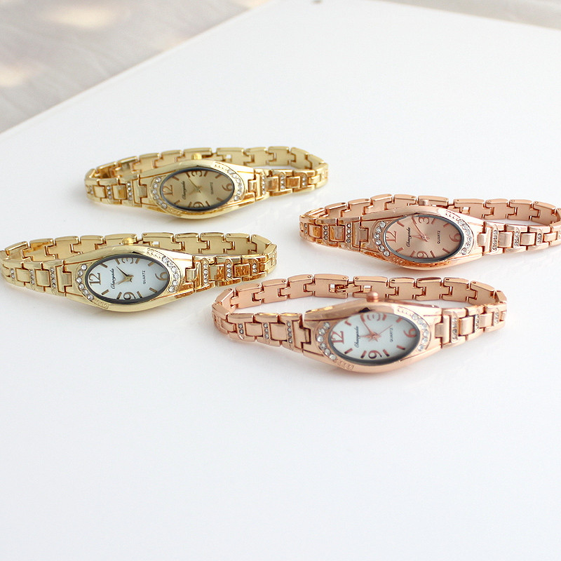 Forró, népszerű alkalmi női divatos órák lányok rózsa arany rozsdamentes acél karkötő karkötő luxus ruha kvarc karóra O80