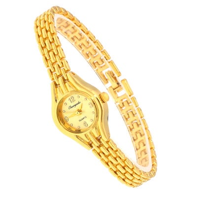 Mini mielas moteriškas apyrankės laikrodis „Golden Relojes Small Dial Quartz Watch“ Populiarus rankinio laikrodžio valanda moteriški elegantiški laikrodžiai