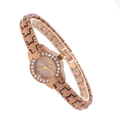 Mini mielas moteriškas apyrankės laikrodis „Golden Relojes Small Dial Quartz Watch“ Populiarus rankinio laikrodžio valanda moteriški elegantiški laikrodžiai