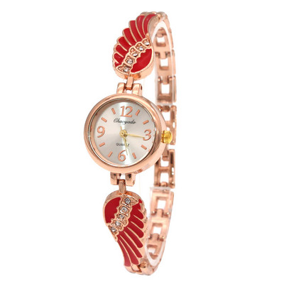 Krāsains Angel Wing Band Crystal Rhinestone kleita sievietēm pulkstenis Sieviešu pulkstenis Stundas Kvarca kleita Rokas pulksteņi O91 meiteņu pulkstenis