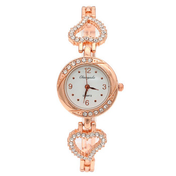 Моден дамски часовник с гривна Дамски дамски ръчни часовници Bling Crystal Аналогов часовник Женска рокля Кварцов часовник Montre Femme O140
