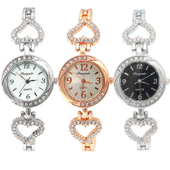 Моден дамски часовник с гривна Дамски дамски ръчни часовници Bling Crystal Аналогов часовник Женска рокля Кварцов часовник Montre Femme O140