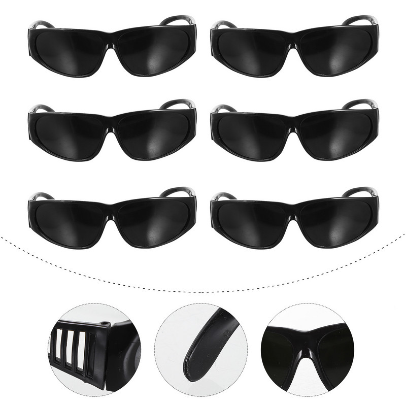 6 buc Ochelari de sudura Ochelari de protectie Protector pentru ochi Siguranta optica Abs Ochi Negri