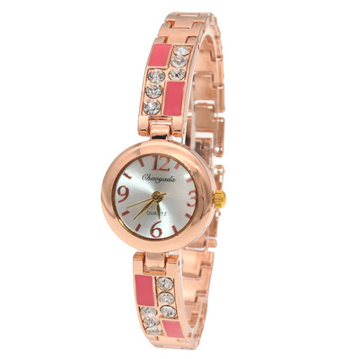 Hétköznapi óra Strasszkő szíj Fém Anyagok Ruha Női Óra Stílusos Női Órák Óra Kvarc Ruha Üveg Karórák O79