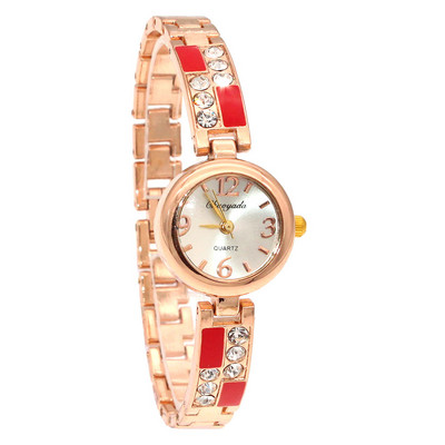 Hétköznapi óra Strasszkő szíj Fém Anyagok Ruha Női Óra Stílusos Női Órák Óra Kvarc Ruha Üveg Karórák O79