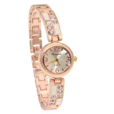 Hétköznapi óra Strasszkő szíj Fém Anyagok Ruha Női Óra Stílusos Női Órák Óra Kvarc Ruha Üveg Karórák O79