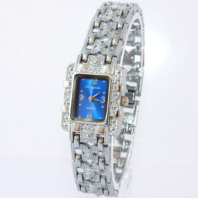 Moteriški laikrodžiai Stačiakampis ciferblatas Sidabrinis nerūdijančio plieno krištoliniai laikrodžiai Madingi kvarcas moterims Moteriški reljefai Karštas Išpardavimas Relojes